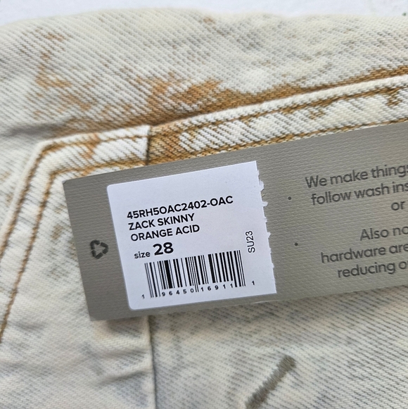 Acid Wash Hudson Skinny Distressed Jeans - Picture 6 of 13